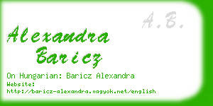 alexandra baricz business card